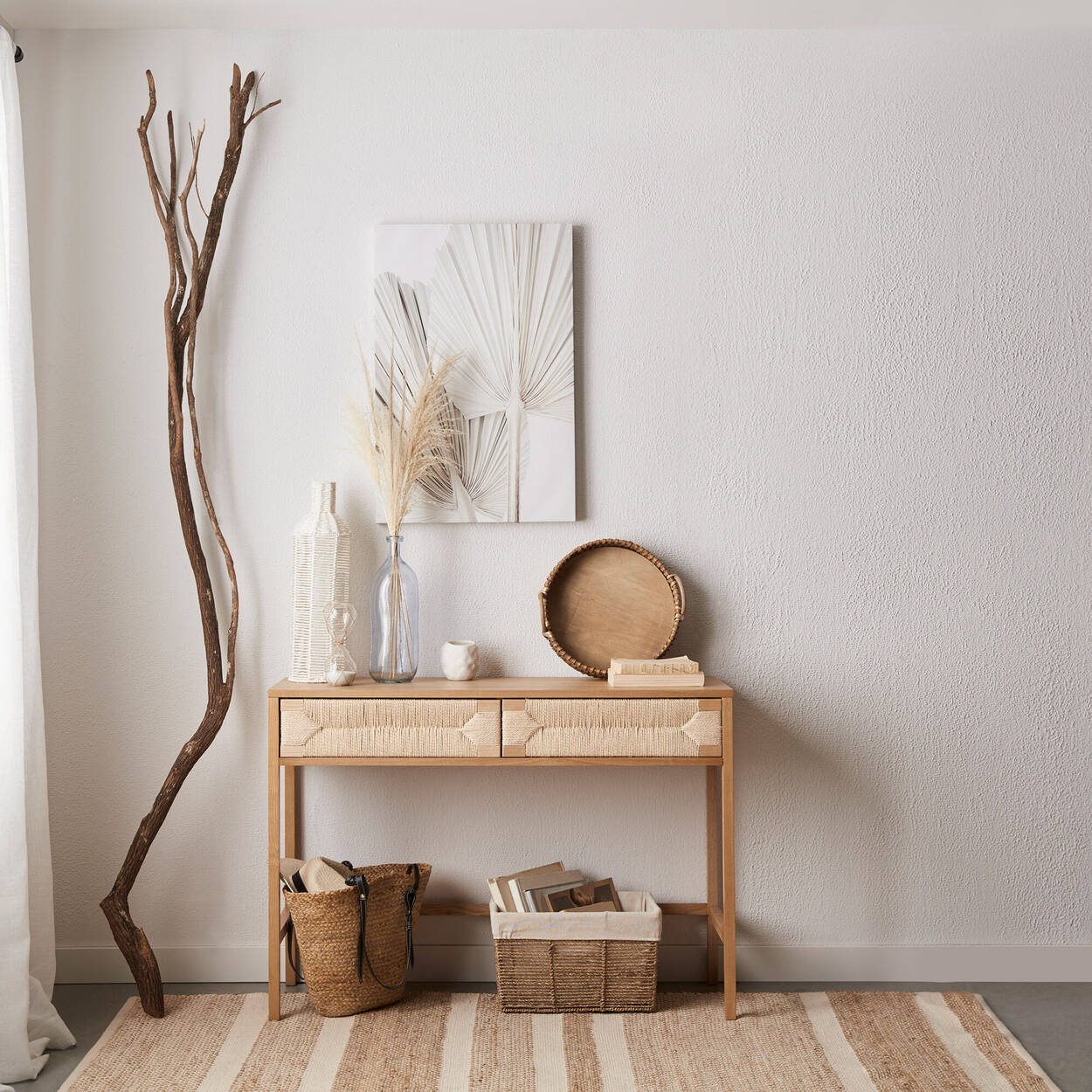 Natural Wood and Rope Drawers Console Table | Bouclair Canada
