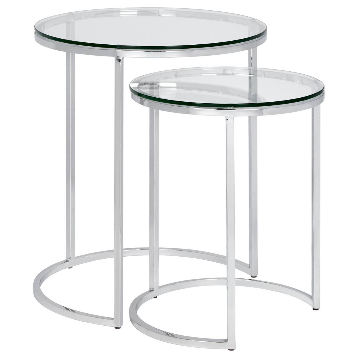 Set of 2 Tempered Glass Side Tables with Metal Legs | Bouclair Canada