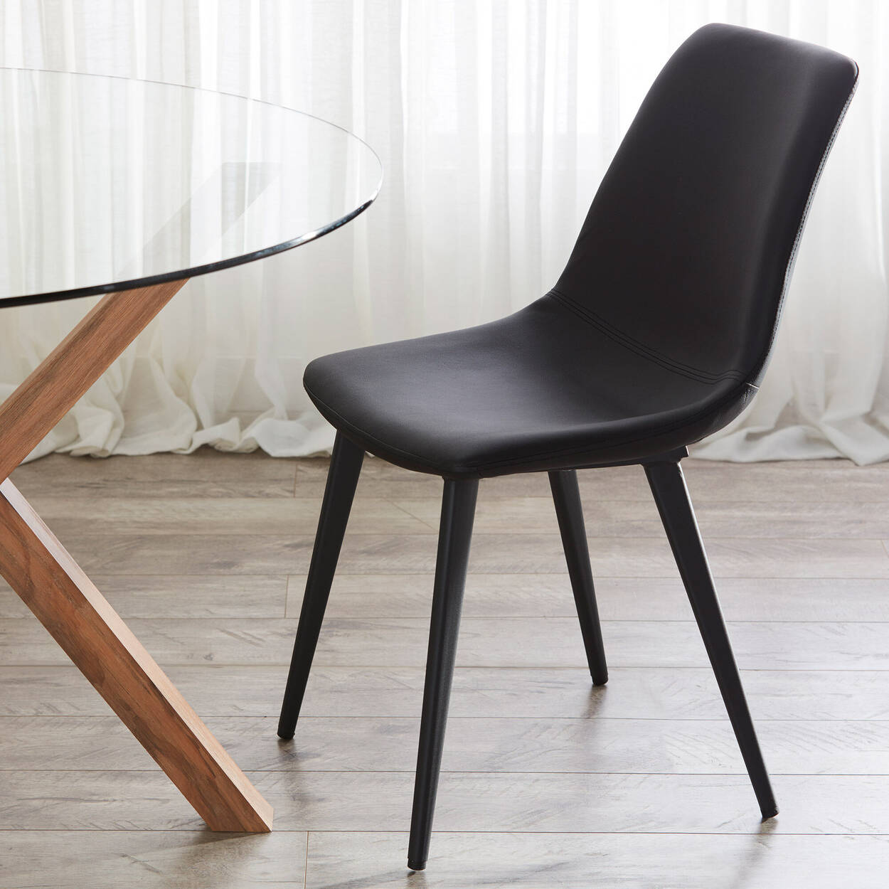 Faux Leather and Metal Dining Chair | Bouclair Canada